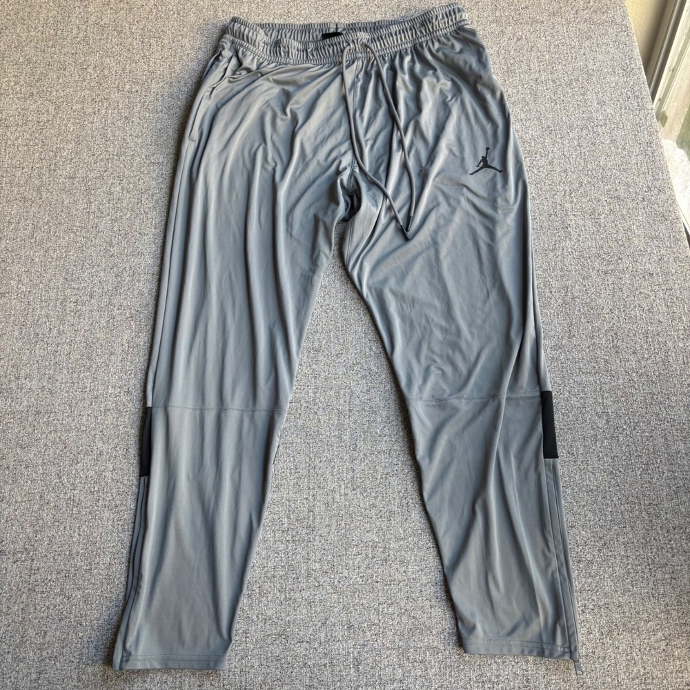 Jordan Pants Mens XXL Dri-FIT Training Joggers Gray Jumpman Athletic Zip Ankle